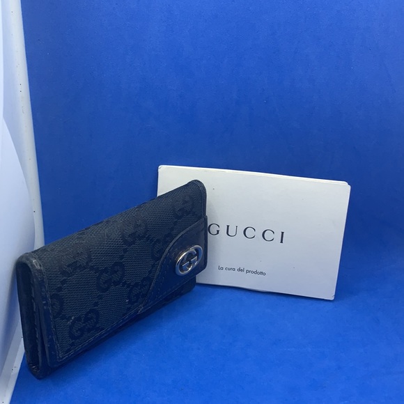 Rare GUCCI Guccisimo vintage black key holder wallet - Picture 1 of 12